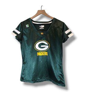 Green Bay Packers shirt Womens Large Short-sleeve V-neck pullover NFL